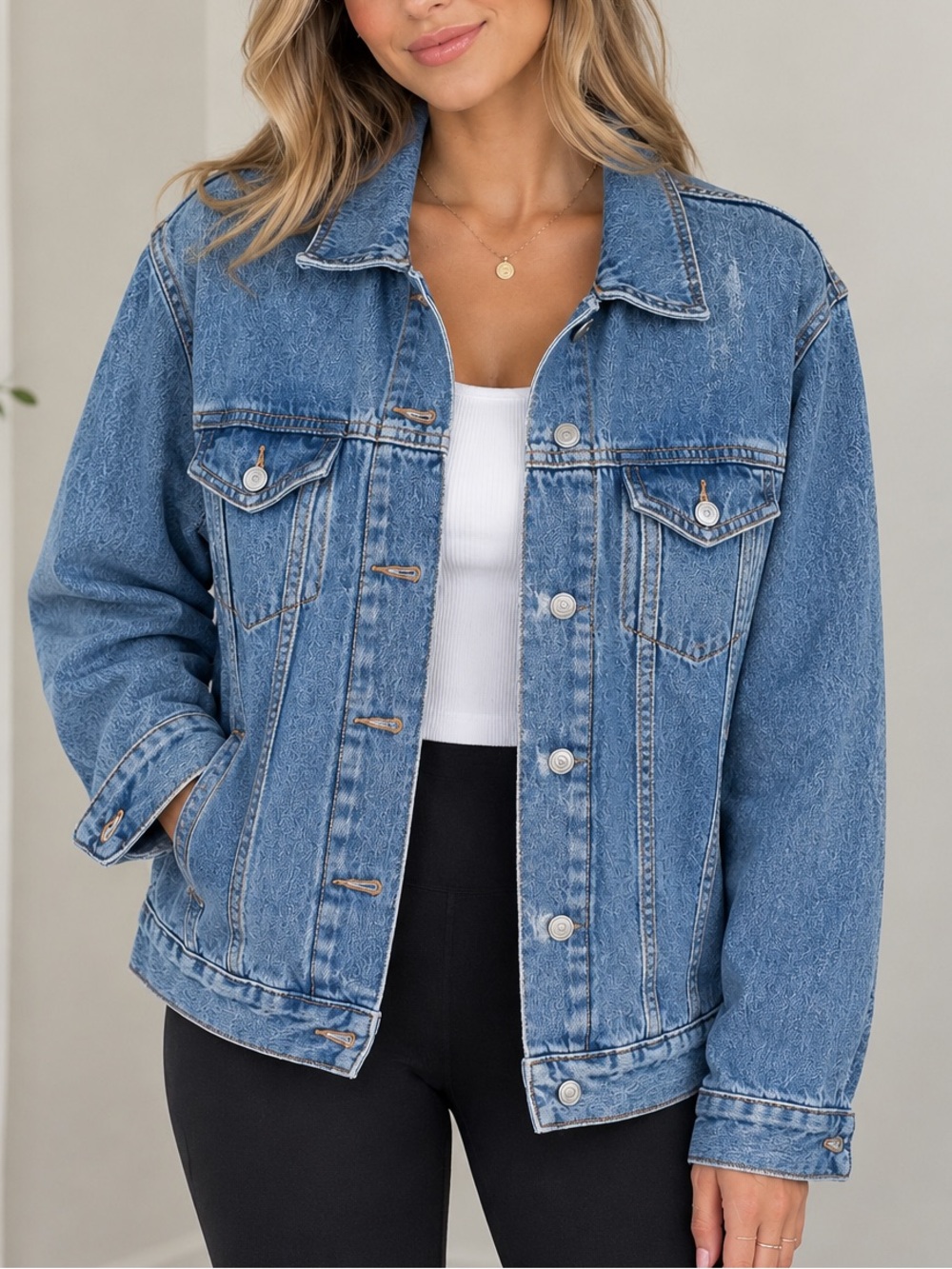 Old Navy Blue Denim Jean Jacket - Women's Relaxed Fit